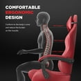 thumbnail image 5 of Huracan Gaming Chair with Footrest,Computer Office Chair with Massage Lumbar Support & Headrest, High Back Vintage Game Chair for Adults, Red, 5 of 8