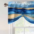 thumbnail image 5 of Blue Marble Tie Up Valances Curtain, Adjustable Kitchen Abstract Ocean Waves Gold Stripes Modern Valances for Windows Decor, Rod Pocket Short Curtains Set for Bedroom/Bathroom, 42"x18", 5 of 9