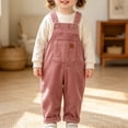thumbnail image 5 of Ruyang Kids Toddlers Overalls Solid Adjustable Strap Loose Fit Jumpsuits Boys Girls Trendy Cotton Casual Rompers All-Season, 5 of 5
