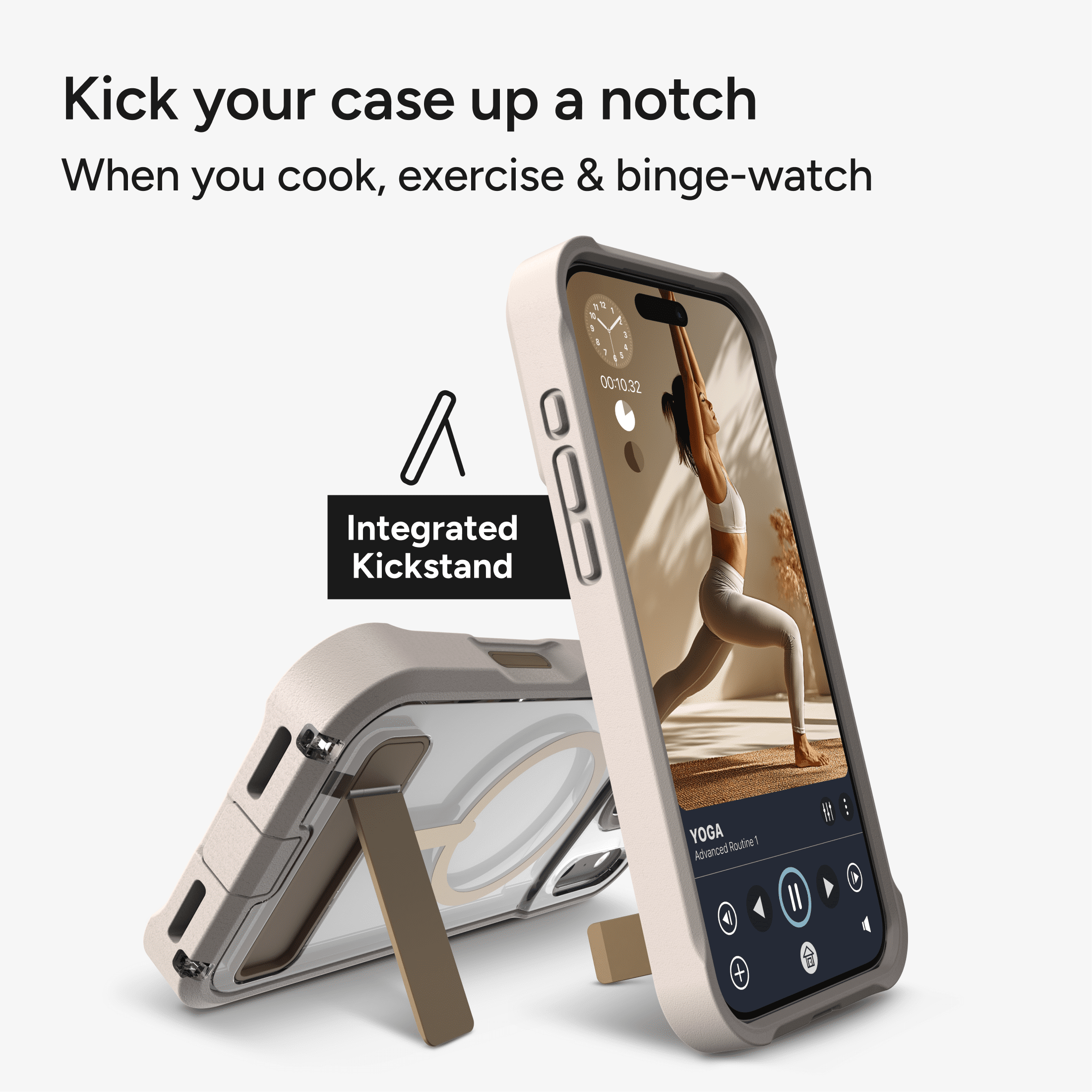 ZAGG Rugged Case - Apple iPhone 18 Pro Max & 17 Pro Max Case with MagSafe and Built-In Kickstand – Clear/Sandstone