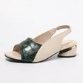 thumbnail image 7 of Womens Slingback Chunky Block Heels Sandals Pointed Toe Mid-Heel Shoes Green 6, 7 of 7