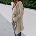 thumbnail image 7 of Women's Solid Suede Long Sleeved Lapel Jacket Fashion Imitation Deer Velvet Cardigan Collar Fashion Outerwear, 7 of 7