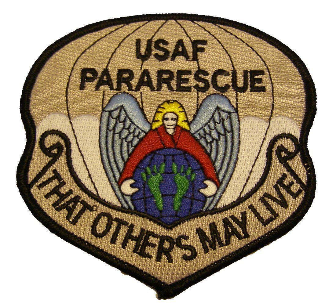 2AFTER1 Olive Drab That Others May Live USAF Pararescue PJ Embroidered Fastener Patch 