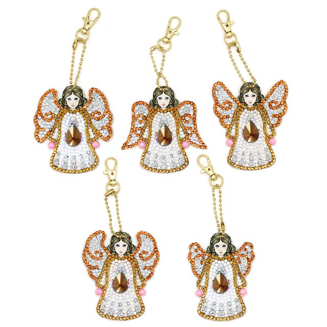 Llavero Con Ángel en Forma de Diamante Btafrte 5 uds Material Acrílico
