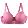 thumbnail image 2 of SROBPTY Plus Size Bra for Women, Womens Push Up Bra, Women's Thin Underwire Lace Push Up C Cups Comfortable Breathable Daily Bras Hot Pink,46/105C, 2 of 4
