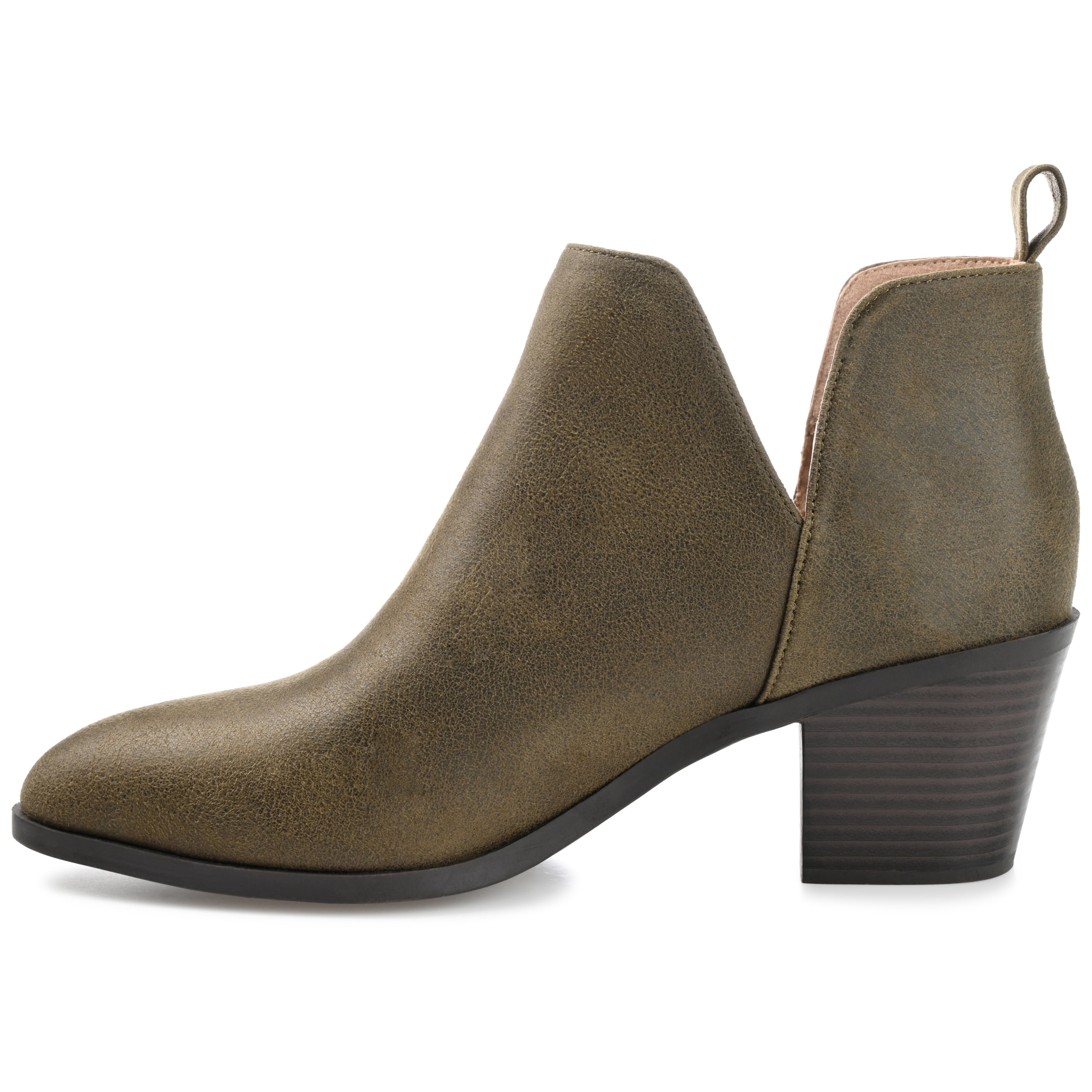 Journee Womens Lola Pull On Stacked Heel Booties, Widths Available