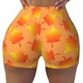thumbnail image 2 of Lsque Fall Maple Leaves Pattern High Waisted Biker Shorts for Women-Tummy Control Fitness Athletic Workout Running Yoga Gym Shorts,Moisture-Wicking-Medium, 2 of 9