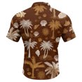 thumbnail image 5 of Domuza Hawaiian Shirt Men Short Sleeve Casual Trendy Button Up T Shirts Lounge Vacation Loose Fit Lightweight Tees Brown 4XL, 5 of 7