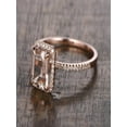 thumbnail image 2 of Limited Time Sale: Antique Halo 1.50 Carat Peach Pink Morganite (emerald cut Morganite) Diamond Engagement Ring in 10k Rose Gold, 2 of 2