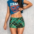 thumbnail image 3 of Balery Green Mosaic Glass Pantalones cortos de entrenamiento estampados para mujer, sin costuras, ajustados, para gimnasio, yoga, correr, deportes, ejercicio activo, fitness.-X-Large, 3 of 8