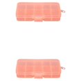 thumbnail image 2 of Thinsony 10 Grid Plastic Jewelry Removable Storage Box Beads Container Earring Orange 12.8x6.5x2.2cm 2Set, 2 of 6