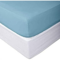 Alive Pixels Fitted Sheet Blue Solid 100% Cotton 1Pc 6 Inch Pocket 800TC (Twin-XL, Blue)