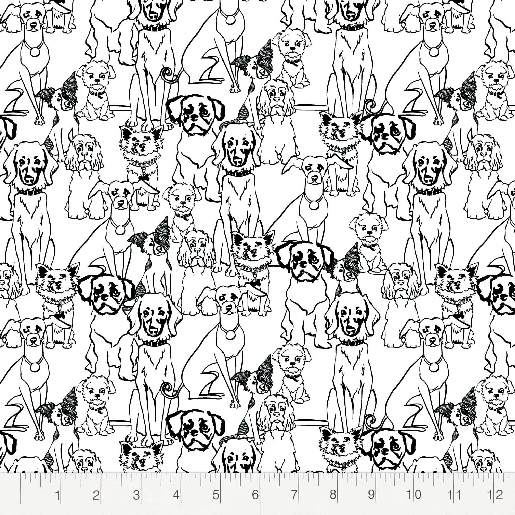 Create It 18"x21" Cotton Puppy Precut Sewing & Craft Fabric, White 10 Pieces