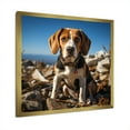 thumbnail image 2 of Designart "Beagle Dog Rescued on Rocky Terrain" Animals Framed Wall Art Decor - Modern White Dog Beagle Hallway Framed Wall Art Decor, 2 of 6