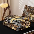thumbnail image 5 of Erosebridal Gold Leopard Cheetah Print Zipper Twin Comforter Sets with Fitted Sheet and 2 Pillowcases for Girls, Eiffel Tower Zipper Bedding Set, Black Reversible, 4pcs, 5 of 7