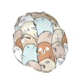 thumbnail image 2 of Kdxio Lovely Bear Print Shower Cap for Women,Elastic and Reusable,Double Waterproof Layers Bathing Hat, 2 of 9