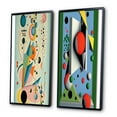 thumbnail image 3 of Designart "Whimsical Landscapes of Imagination II" Modern Geometric Framed Wall Art Set Of 2 - Modern Blue Framed Canvas Set For Living Room Decor, 3 of 6