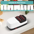 thumbnail image 2 of 18W Electric Knife Sharpener with Diamond Grinding Wheel - 2-Stage Sharpening & Polishing System for Straight, Serrated, Ceramic Blades - Compact ABS Kitchen Tool, Non-Slip Base, Safety Guard -, 2 of 6
