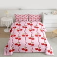 thumbnail image 2 of Feelyou Pink Cherry Queen Comforter Set, Princess Cartoon Bedding Comforter Set, 3pcs, 2 of 8