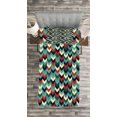 thumbnail image 3 of Ambesonne Teal Quilted Bedspread Set 2 Pcs, Chevron Herringbone Retro, Twin Size, Multicolor, 3 of 3