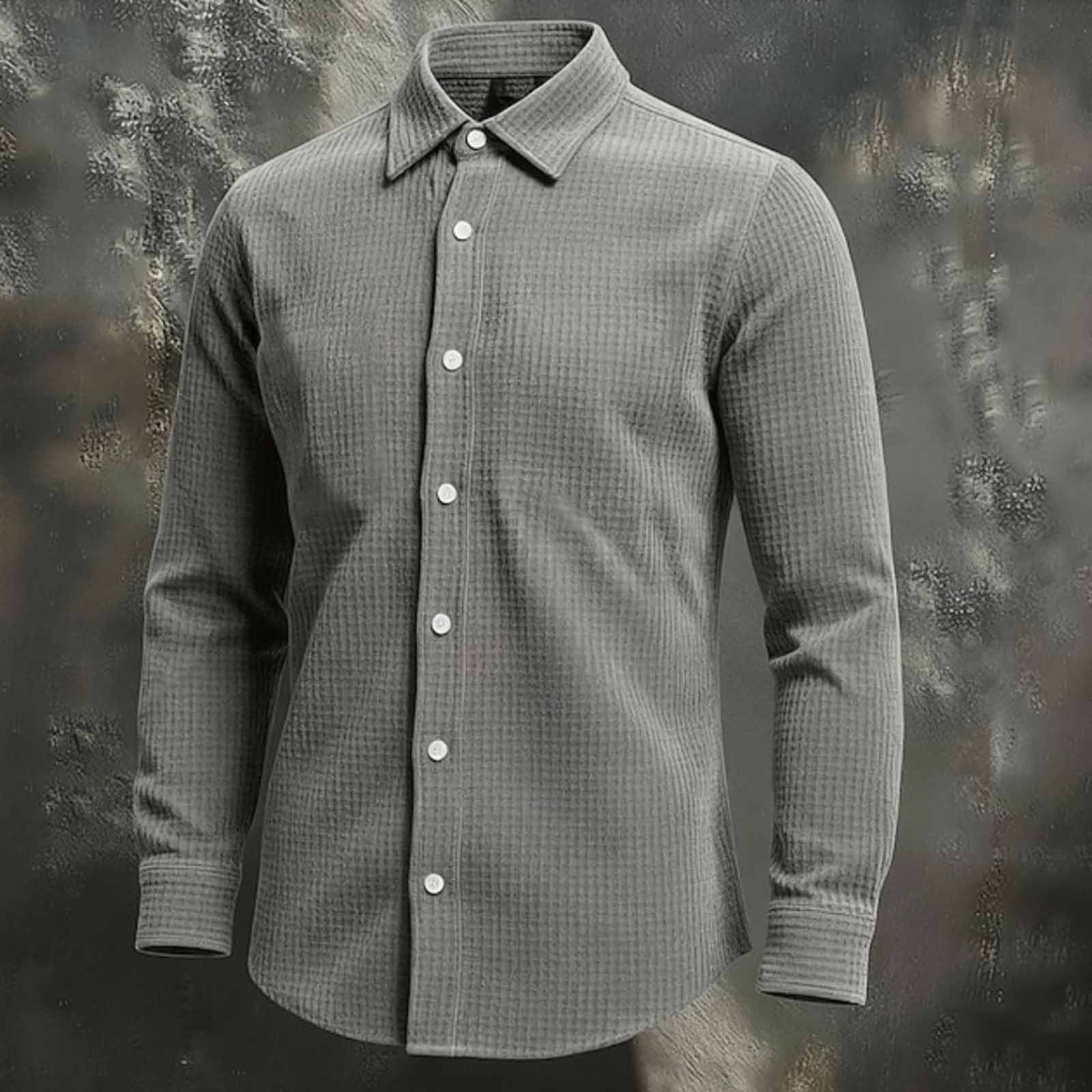 Long Sleeve Shirts for Men, Mens Long Sleeve Button Down Shirts Wrinkle Free Stretch Untucked Dress Shirts Business Casual Shirt