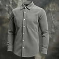 thumbnail image 2 of Men's Big & Tall Waffle-Knit Shirt Button Down Long Sleeve Dressy Shirt Casual Formal Blouse,XXL,Gray, 2 of 6