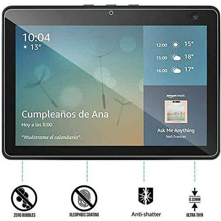  Miimall Compatible for Echo Show 10 Screen Protector Tempered  Glass Film HD Clear Hard Anti-Scratch Ultra-Thin Anti-Fingerprint  Waterproof Tempered Glass Screen Film for Echo Show 10(3rd Gen) :  Electronics