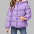 thumbnail image 2 of Afuyipoi Girls Hooded Quilted Puffer Jacket Fleece Lined Winter Warm Size 3-8 Purple Size 5T, 2 of 5