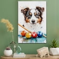 thumbnail image 2 of Australian Shepherd Dog Canvas Billiards Stretched Canvas Size 8x12 – Funny Australian Shepherd Dog Canvas Wall Decor, Funny Dog Wall Art for Billiards Room, 2 of 5