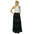 thumbnail image 5 of Bimba Long Flaired Cotton Skirt Boho Style Maxi Elastic Waist Bottoms, 5 of 6