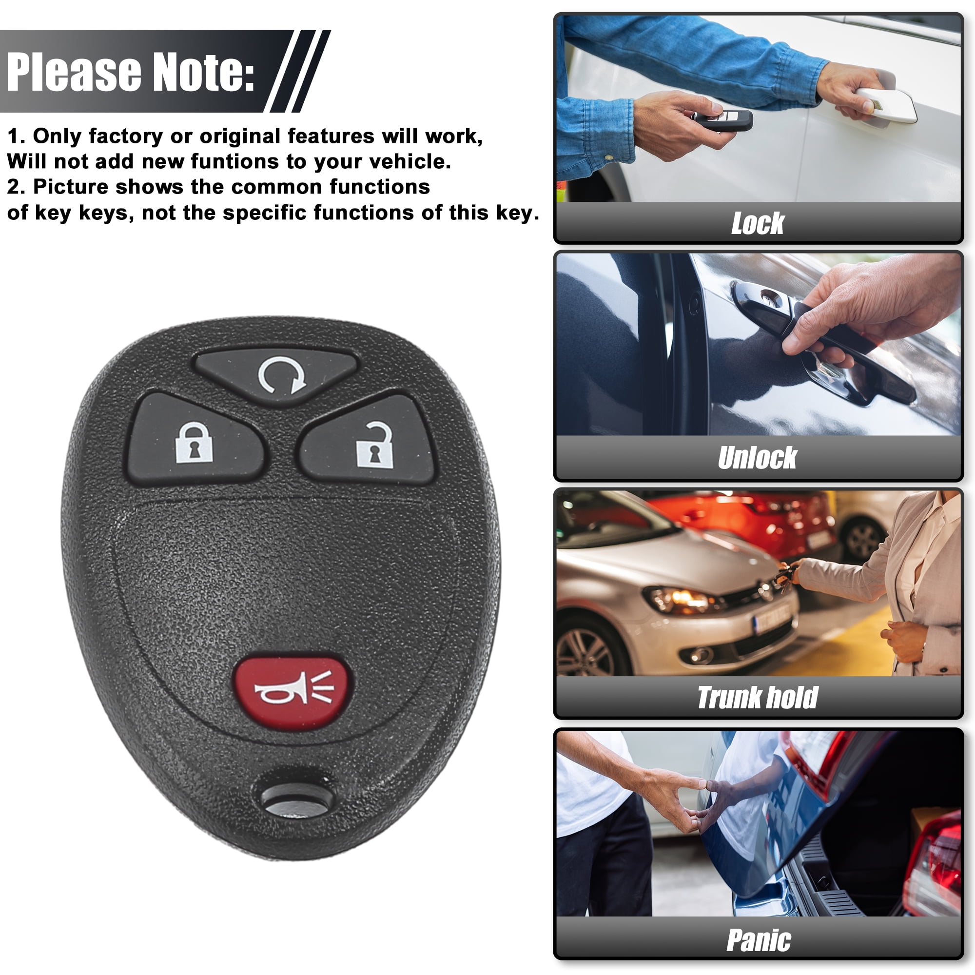 Unique Bargains 1 Set OUC60270 315Mhz OBD2 Key Programmer Tool with Keyless Entry Remote Key Fob for GMC 4 Button