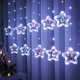 thumbnail image 2 of Luces de cortina para interior, luz colgante para ventana, anillo de 10 estrellas con adornos navideños, Control remoto USB, decoraciones de luces de ventana de 9,8 pies, 2 of 5