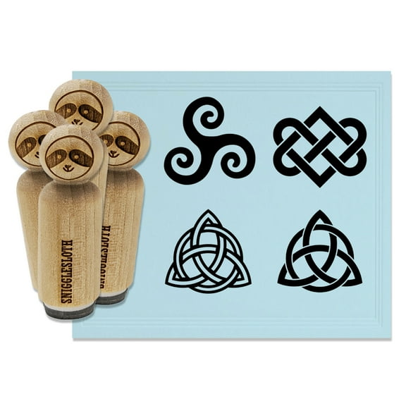Celtic Symbols Triquetra Knot Triskele Spiral Rubber Stamp Set for Scrapbooking Crafting Stamping - Mini 1/2 Inch