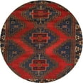 thumbnail image 1 of Ahgly Tapis Rond Traditionnel Rouge Canneberge Lavable en Machine, 3 Pieds Rond, 1 of 7