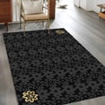thumbnail image 2 of Area Rug for Living Room, Black Golden Floral Non-Slip Indoor Large Carpet for Bedroom/Dining Room, Modern Abstract Art Spring Flowers Washable Low-Profile Rectangle Floor Runner Rugs - 4 x 6 Ft, 2 of 8