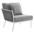 thumbnail image 3 of Modway Fauteuil d'Extérieur en Aluminium pour Patio, Orienté vers la Gauche, Blanc Gris, 3 of 8