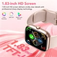 thumbnail image 2 of Smart Watch for Men Women, 1.85" Smartwatch with Bluetooth Call, Fitness Tracker, 100+ Sports Modes, IP68 Waterproof Smart Watch Compatible with Android iOS, for Gift Pink, 2 of 7