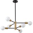 thumbnail image 4 of Lámpara de techo MOUFIER Sputnik, 6 luces, color negro y dorado, 4 of 8