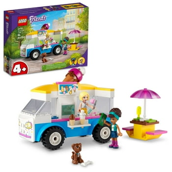 LEGO Friends Ice-Cream Truck Toy 41715, Summer Vehicle Set, Gifts for Kids, Girls and Boys Aged 4 Plus with Andrea & Roxy Mini-Dolls