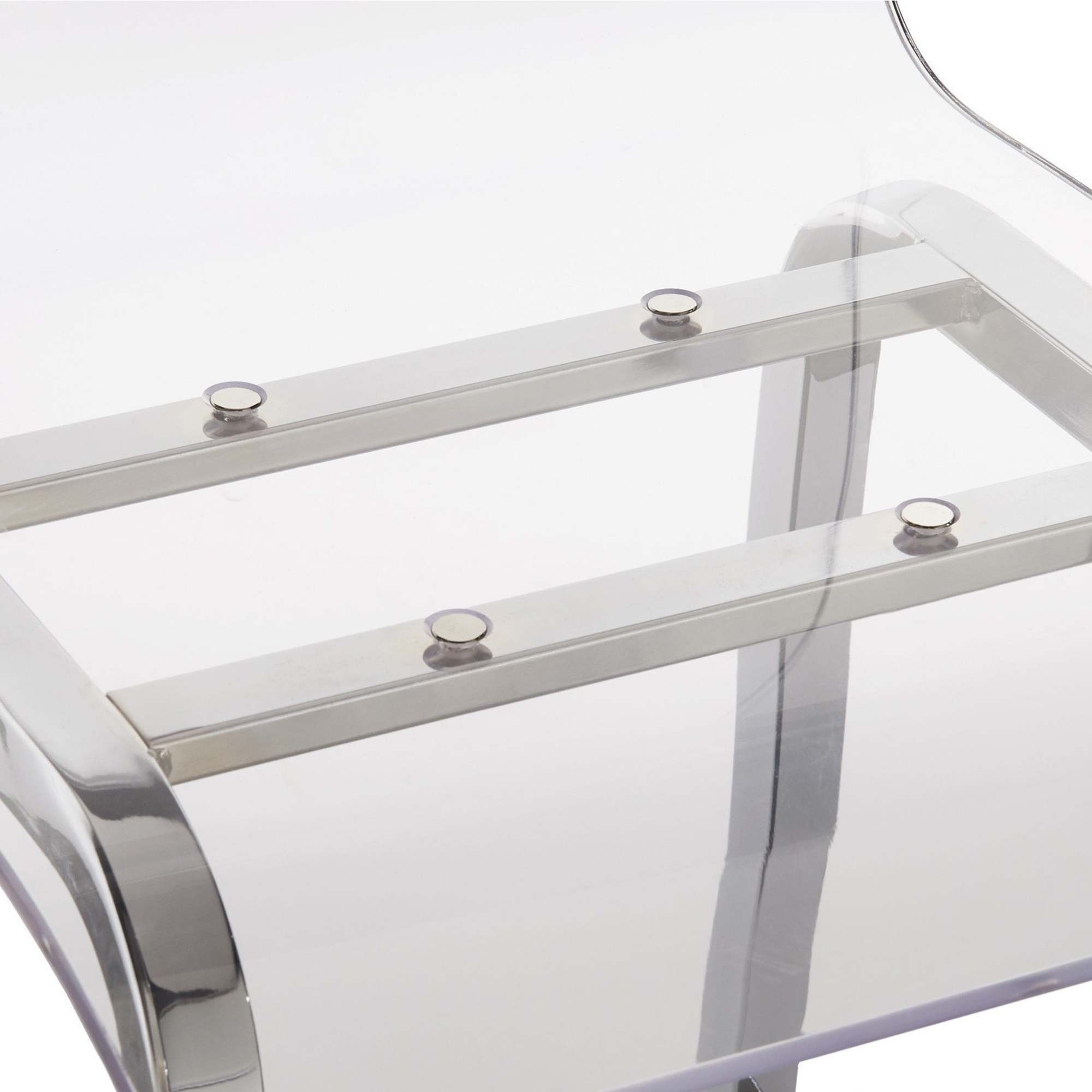 Weston Home Valenti Acrylic Swivel High Back Counter Stools, Set 2, Chrome