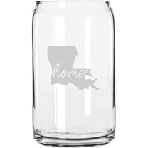 Louisiana Home States Etched 16oz Libbey Can Glass