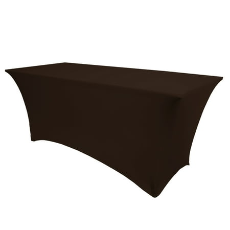 

Ultimate Textile (5 Pack) 5 ft. Fitted Spandex Table Cover - for 24 x 60-Inch Banquet and Folding Rectangular Tables Chocolate Brown