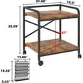 thumbnail image 5 of POAO Large Printer Stand with File Holder Organizer,Adjustable Height Shelf with Wheels,Rolling Printer Cart with Storage for Home Office,Rustic Brown, 5 of 9