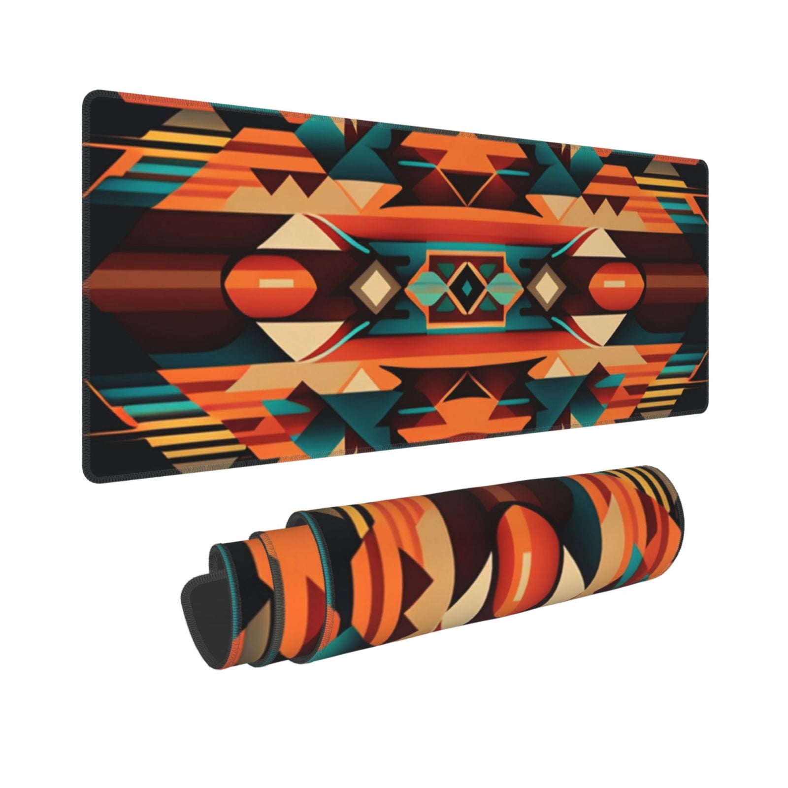Ethnic Geometric Navajo Native American Tribal Abstract Mouse Pad Extended Large Gaming Mousepad Non-Slip Rubber Big Keyboard Desk Mat 31.5 X 11.8 Inch