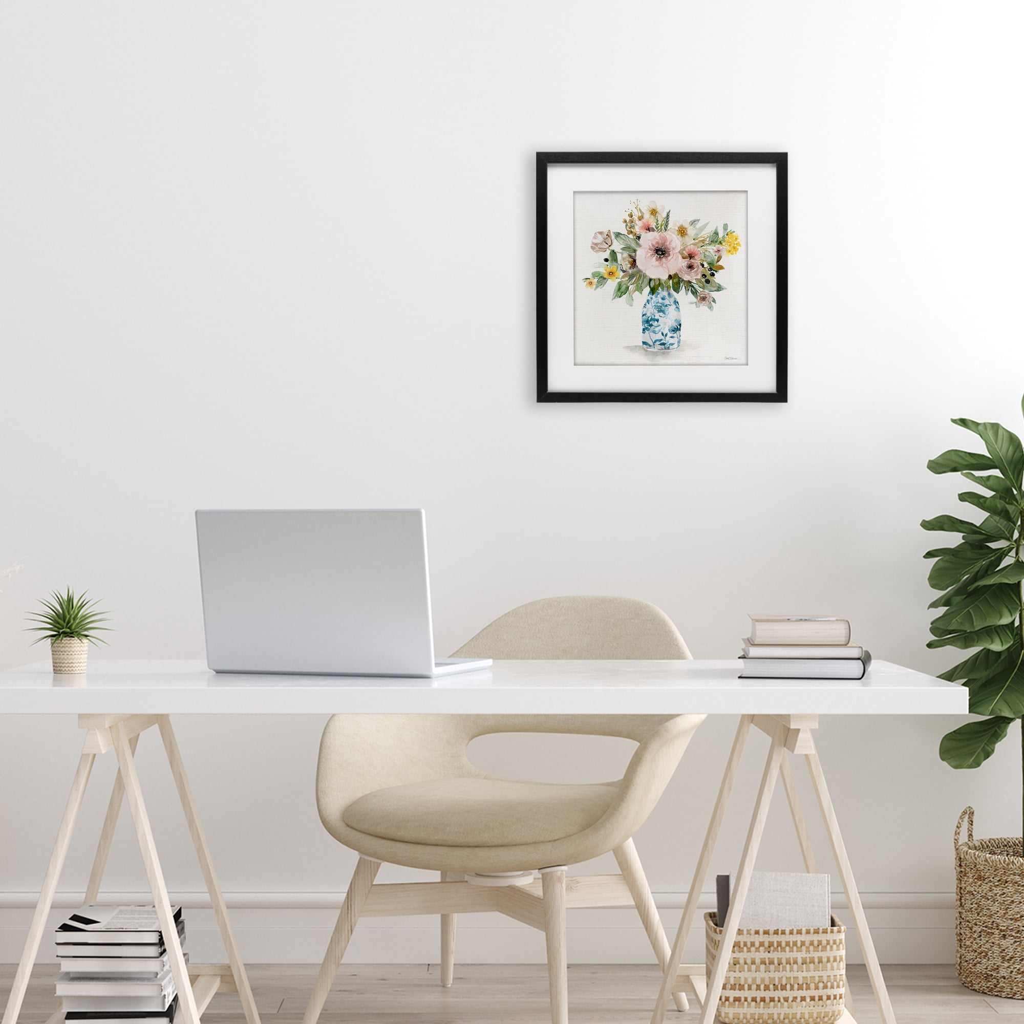 Stupell Industries Summer Chinoiserie Assortment Black Framed Print Under Glass, design by Carol Robinson
