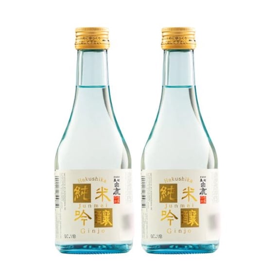 Duo Pack Sake Hakushika Kuromatsu Junmai Ginjo 300 Ml Hakushika Sake, Japones