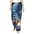 thumbnail image 2 of Lsque Moonlit Night Sea Sailboat Print Women's Pajama Pants, Lounge Pant - Comfortable Home Wear,Elastic Waistband, Stylish Design-XX-Large, 2 of 9