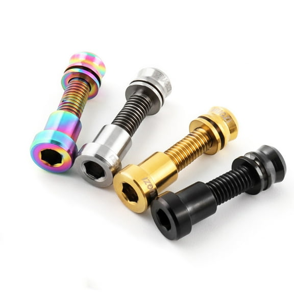 2pcs Bike Stem Bolts Nuts Kit Accessories M5x17 19mm Titanium Alloy Bicycle Stem Bolt Bike Fixed Stem Screws for MTB/Mountain Bike/Road Bicycle