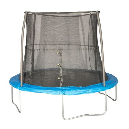 JumpKing 10 Feet Outdoor Trampoline and Safety Net Enclosure, Blue