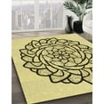 thumbnail image 3 of Ahgly Company Machine Washable Indoor Square Transitional Mustard Yellow Area Rugs, 3' Square, 3 of 7